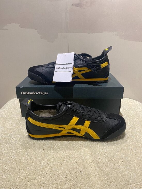 Onitsuka Tiger by Asics Shoes - Onitsuka Tiger Mexico 66 Women’s Black Yellow Sneakers New With Box